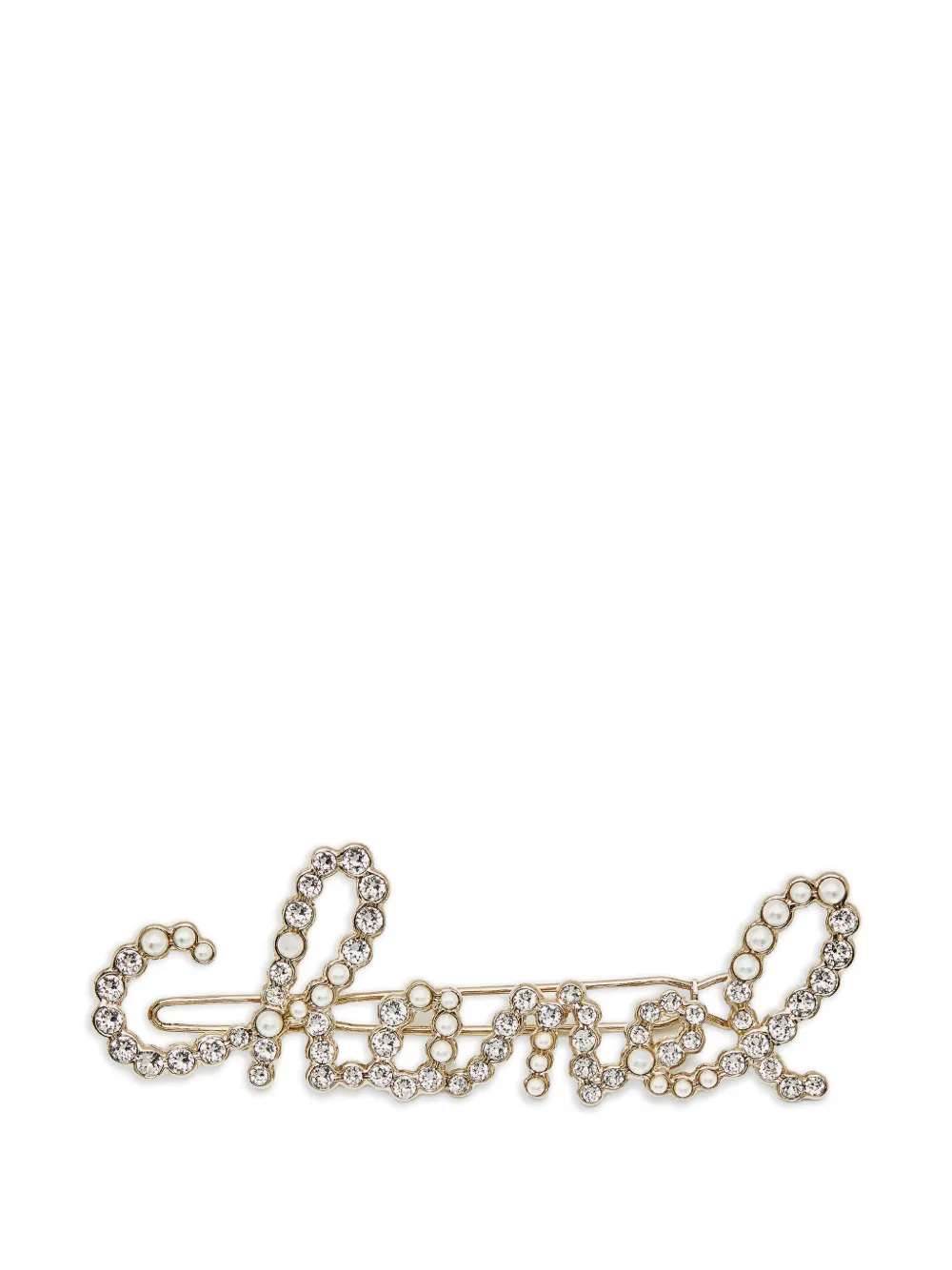 CHANEL Pre-Owned logo-shape hair pin - Oro