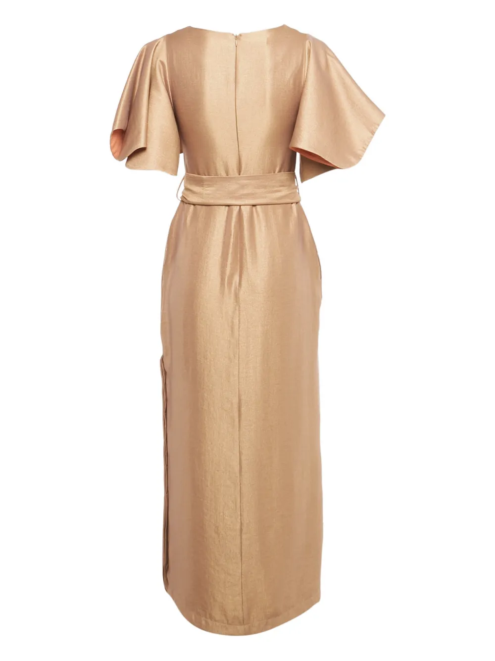 Baruni maxi metallic belted dress - Goud