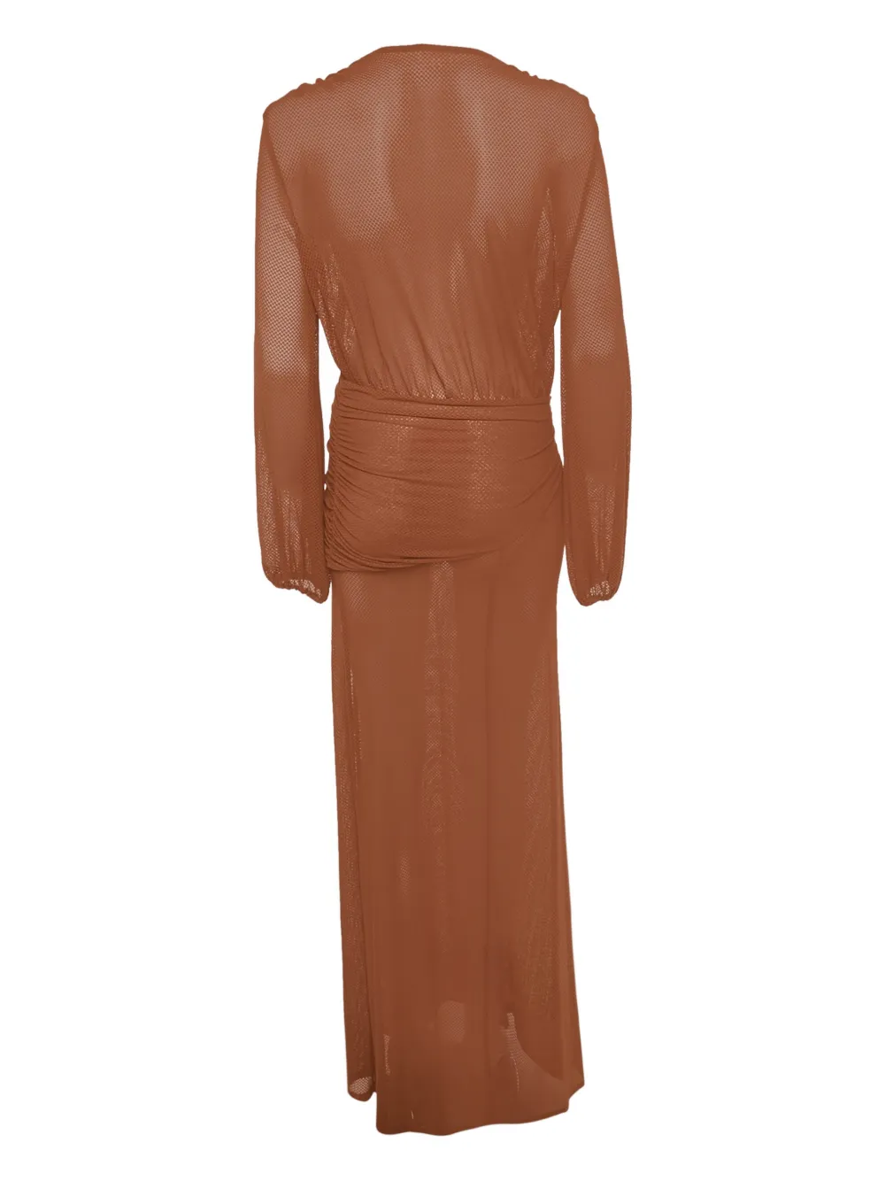 CAMILA COELHO mesh plunge-neckline dress - Bruin