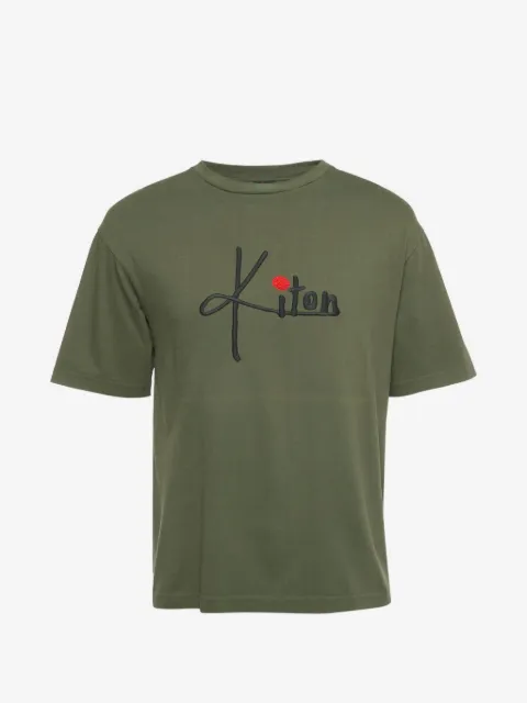 Kiton crew-neck embroidered-logo T-shirt