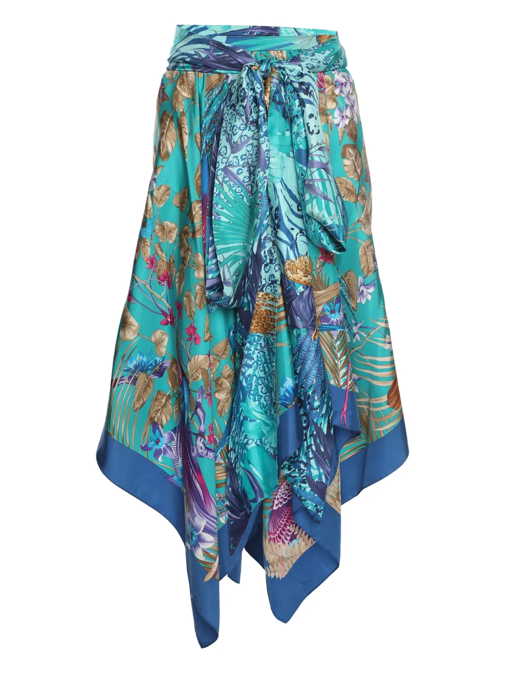 Ferragamo Pre-Owned falda asimétrica con cinturón | azul | Image 1