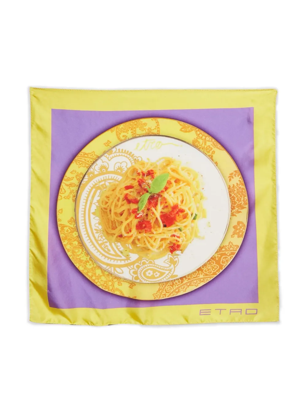 Etro Pre-Owned print-detail square-shape scarf | Yellow | Image 1
