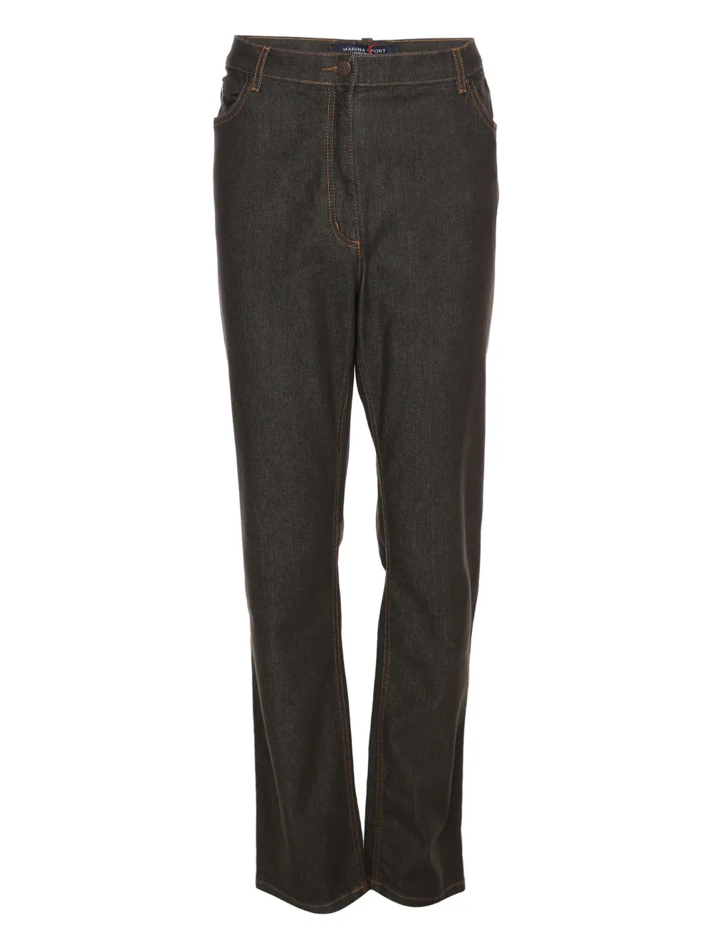 Pre-owned Marina Rinaldi Button-fastening Belt-loop Jeans In Brown