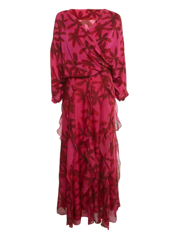 carolina herrera silk maxi dress Carolina Herrera - - Embroidered Silk Maxi Dress - Black/white - US 4