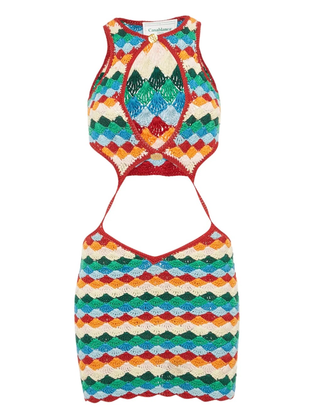 Casablanca crochet cut-out dress - Blu