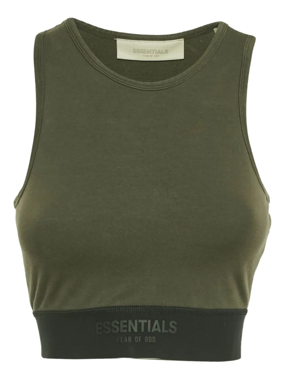 FEAR OF GOD ESSENTIALS logo-detail crop top - Verde