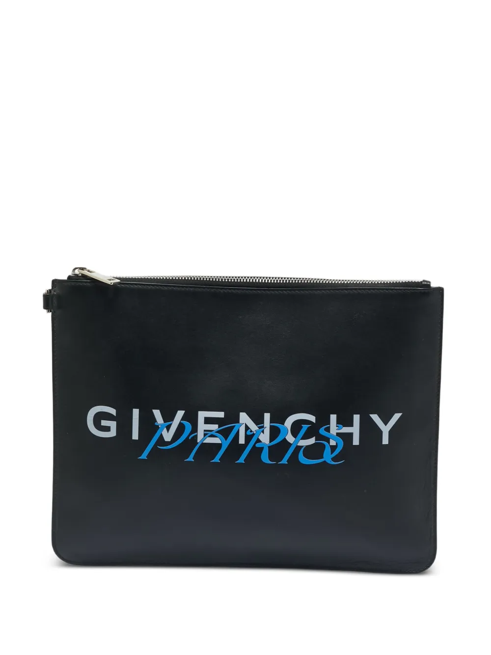 Givenchy Pre-Owned leather logo clutch bag - Nero