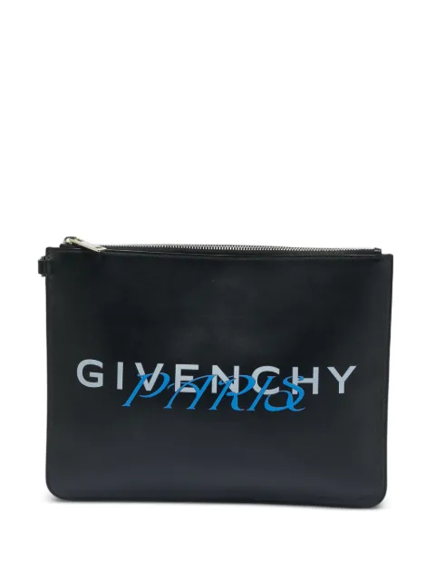 Givenchy Pre-Owned leather logo clutch bag
