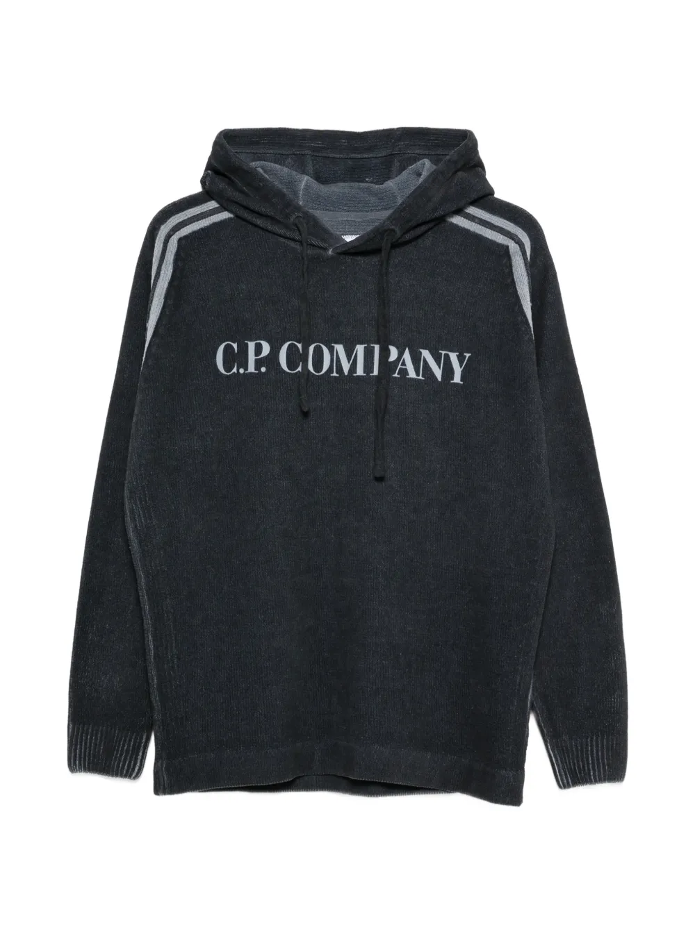 C.P. Company logo stripe hoodie - Grigio