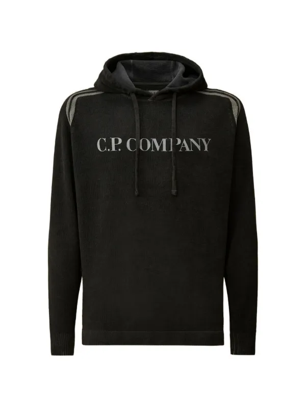 C.P. Company Cotton Chenille Double Dyed Hoodie in Grey