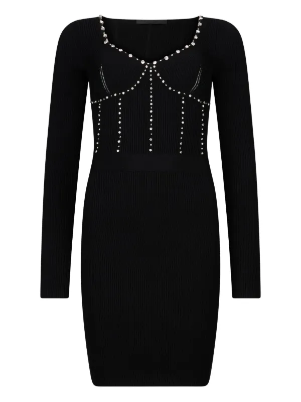 liu jo knit dress With Bejewelled Embroidery | Black online wedding dress