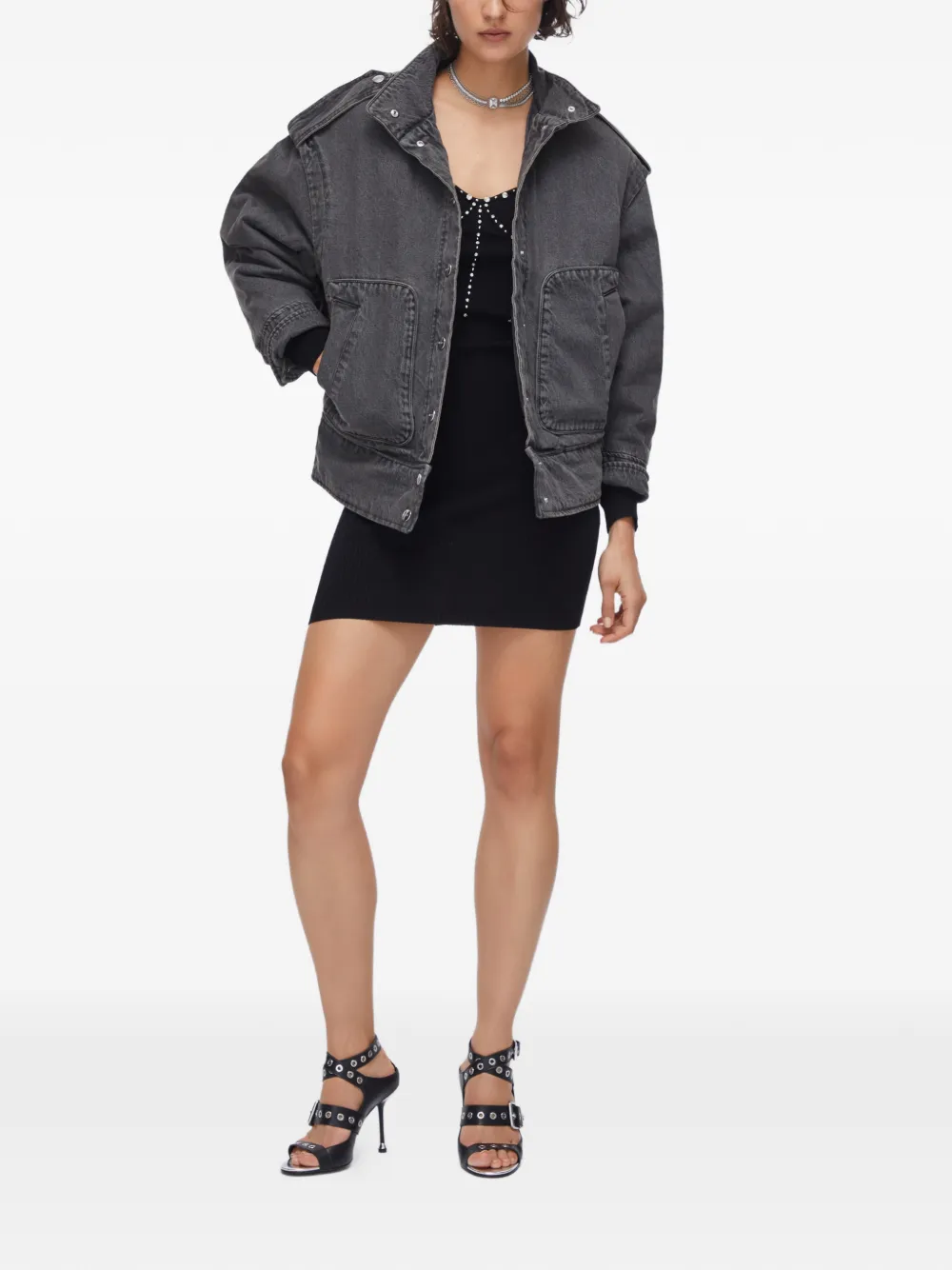 LIU JO embellishment knit mini dress - Zwart