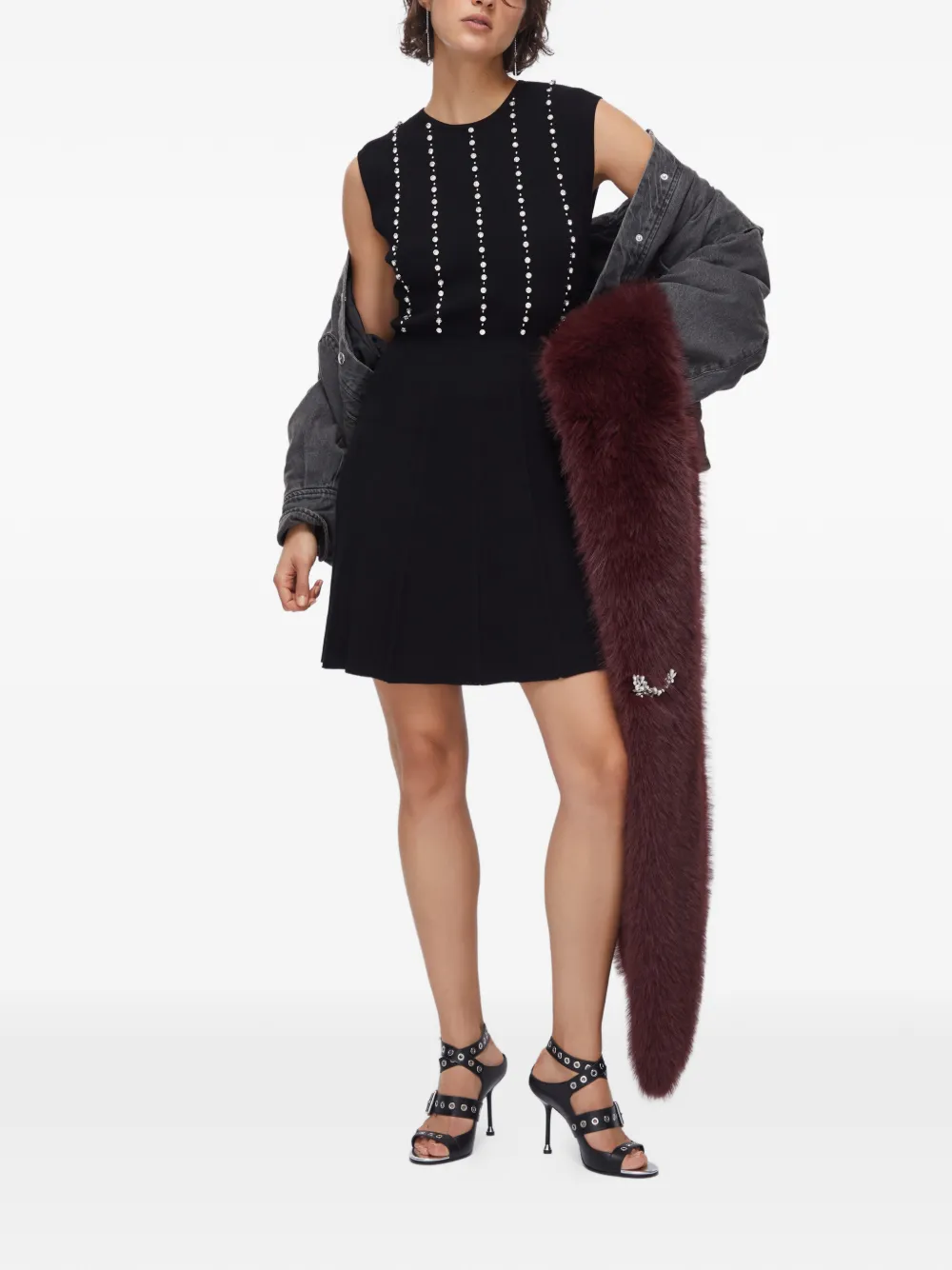 LIU JO embellishment knit mini dress - Zwart