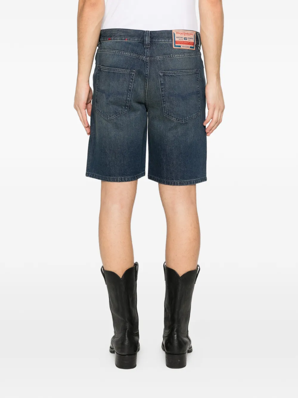 Diesel Shorts met zak met riemlus Blauw
