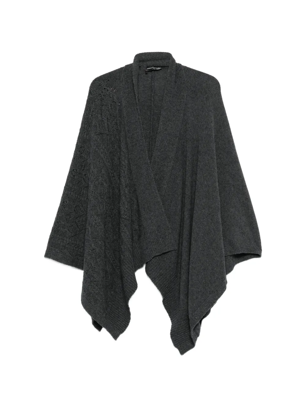 Ermanno Scervino ribbed-knit poncho - Grau