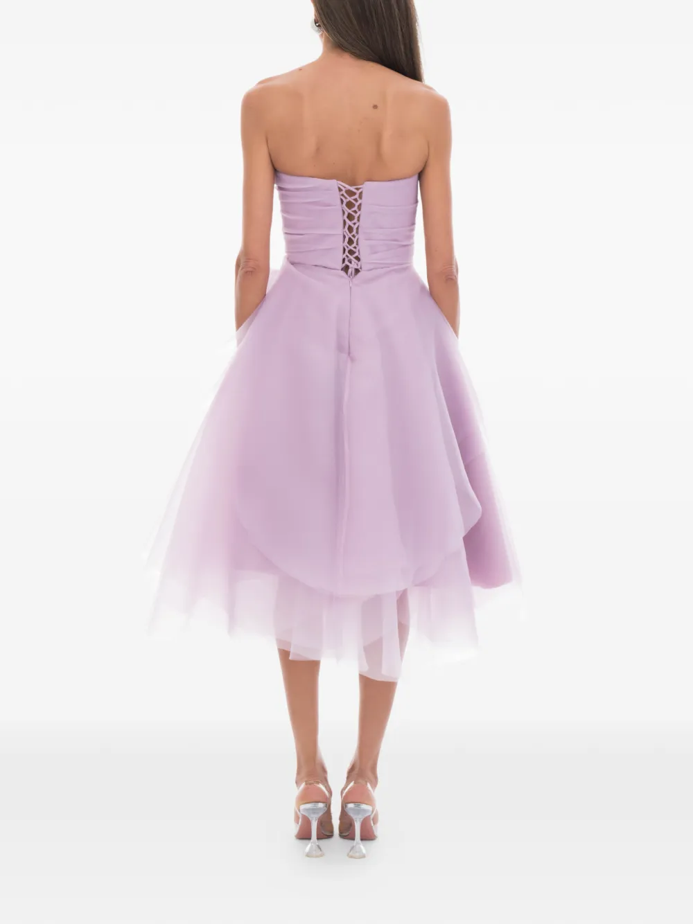 Ana Radu Strapless jurk met bloemapplicatie Roze