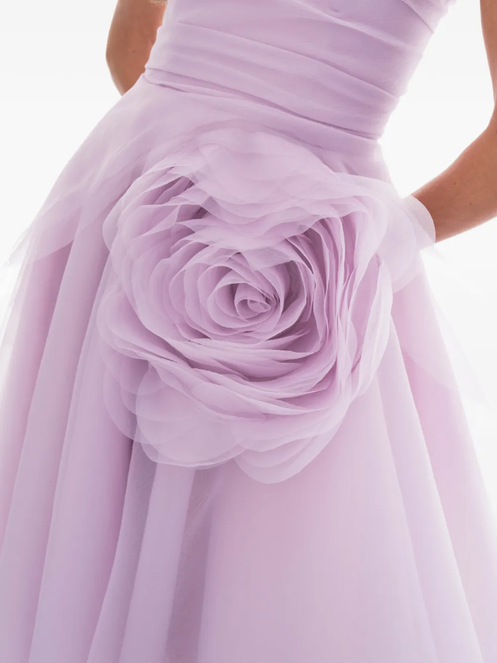 Ana Radu Strapless jurk met bloemapplicatie Roze