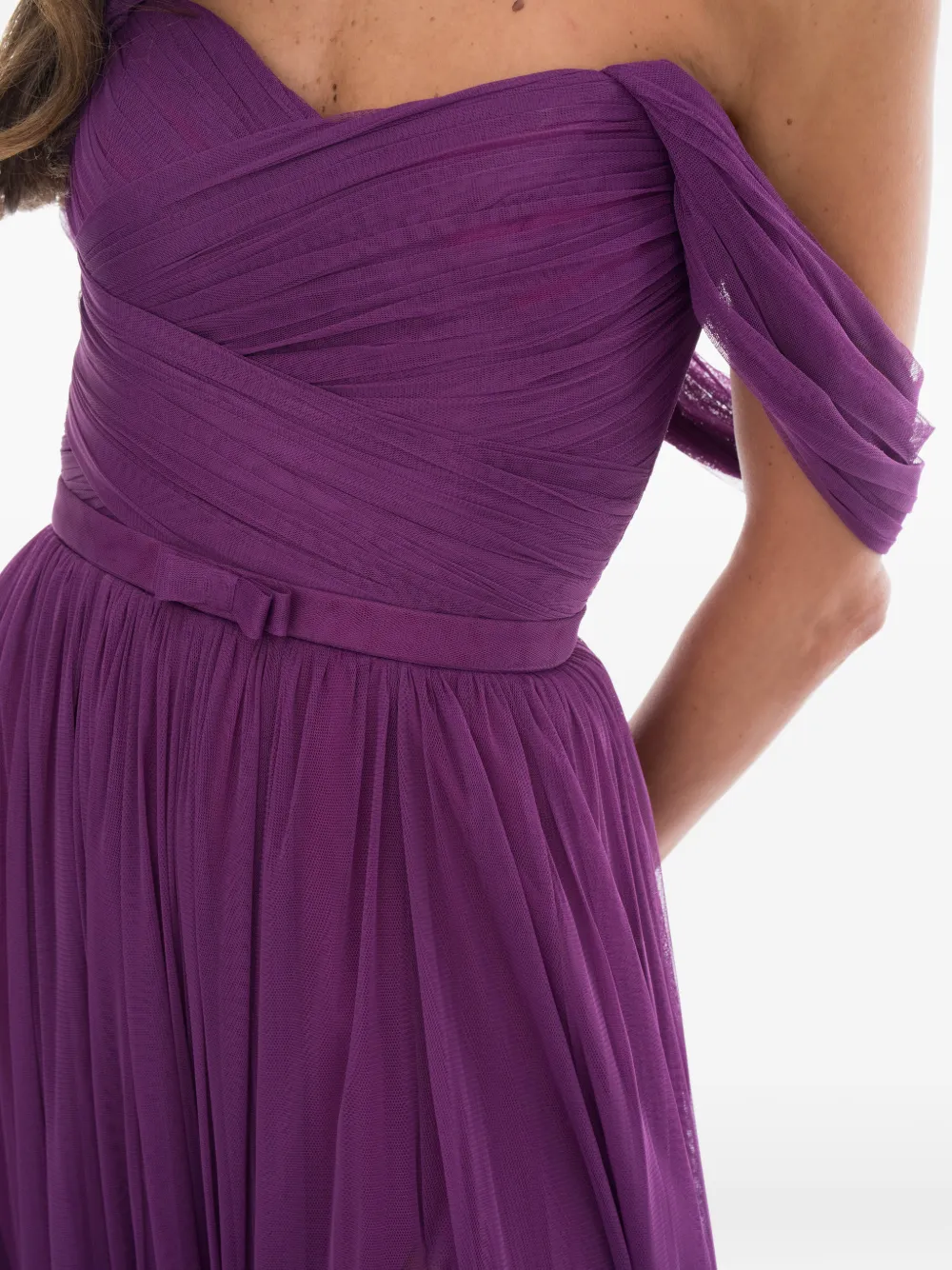 Ana Radu Off-shoulder midi-jurk Paars
