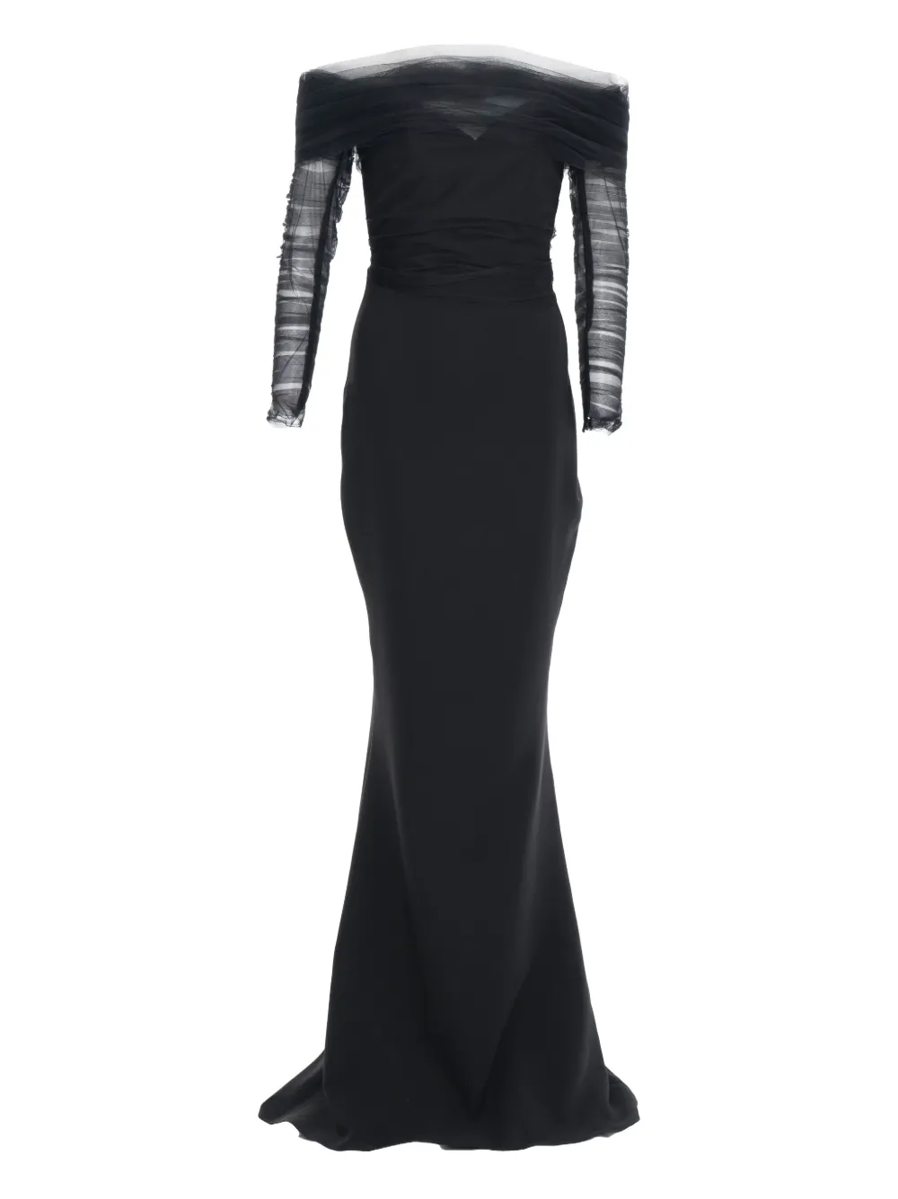 Ana Radu off-shoulder tulle gown - Nero