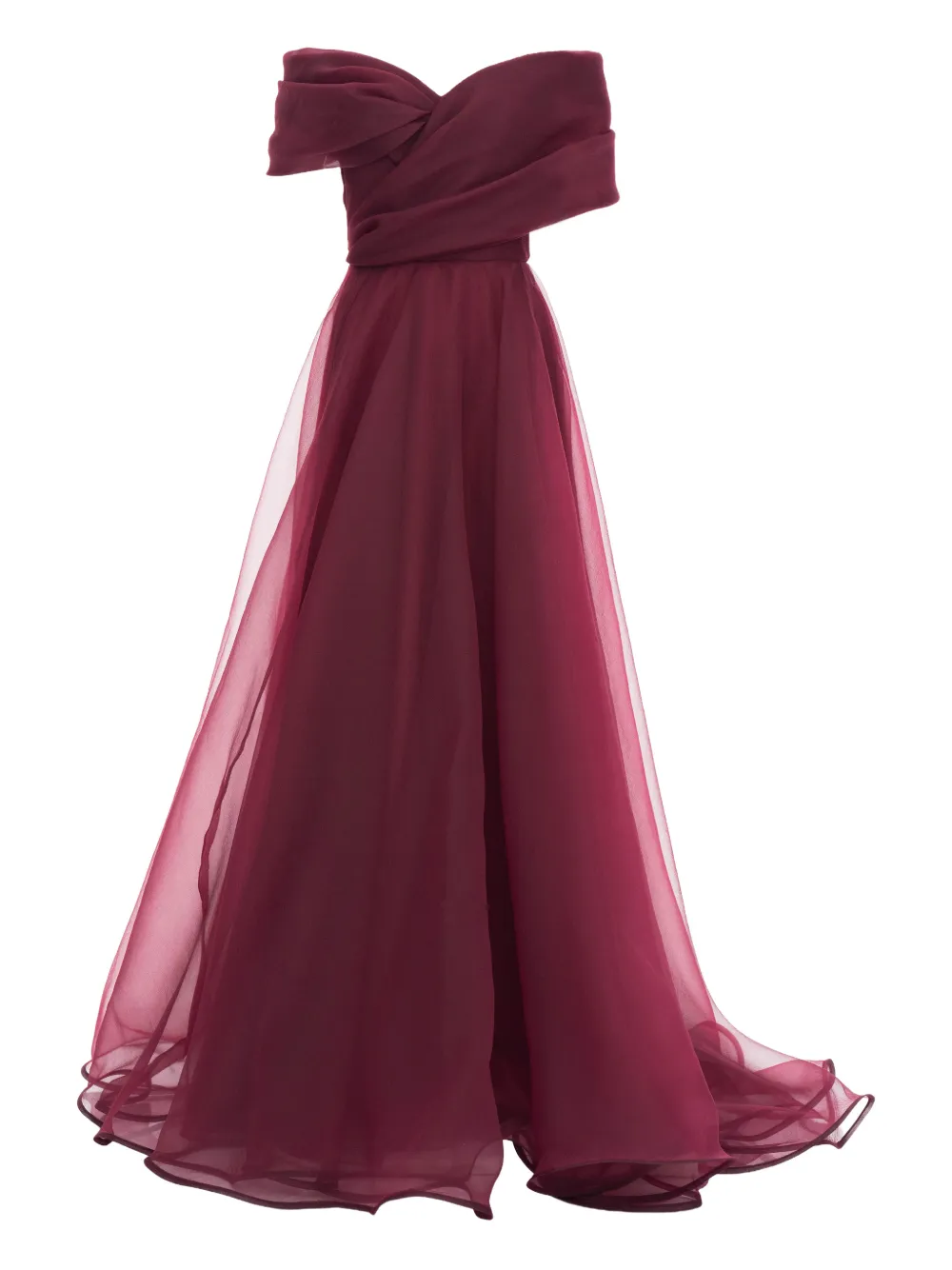 Ana Radu off-shoulder draped gown - Rosso