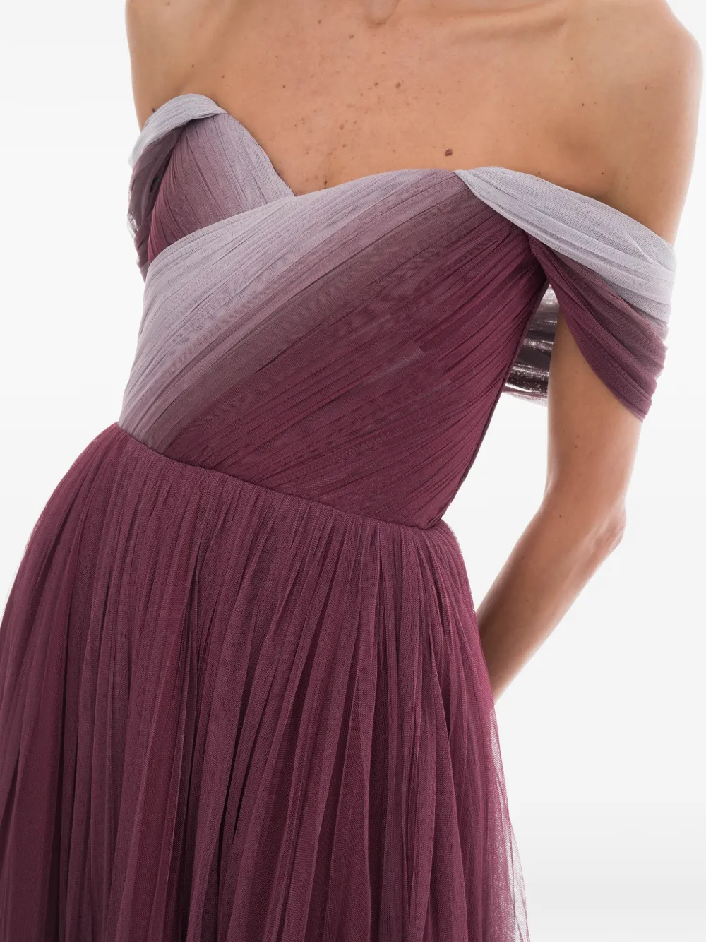 Ana Radu Off-shoulder jurk Bruin