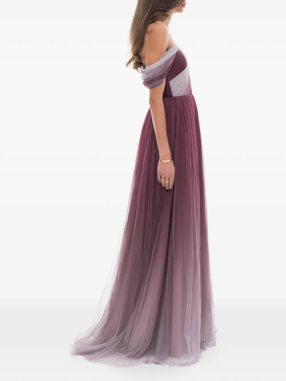 Ana Radu Off-shoulder jurk Bruin