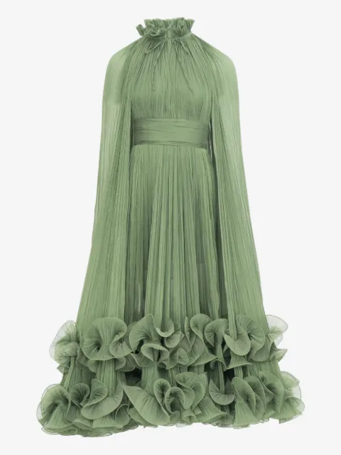 Ana Radu ruffled cape dress