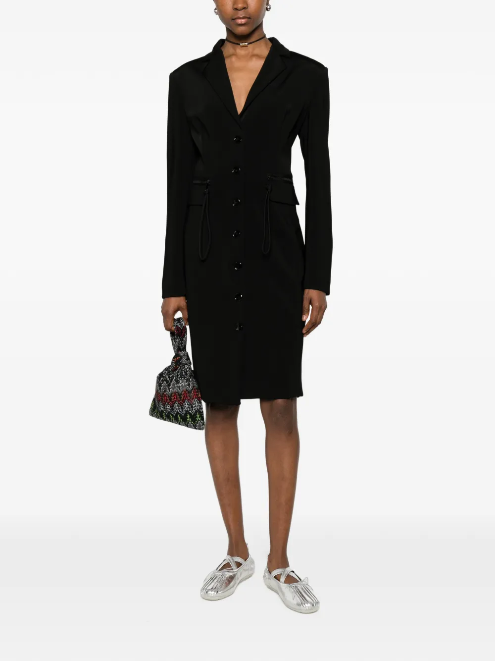 PINKO Honorata midi-jurk met lange mouwen Zwart