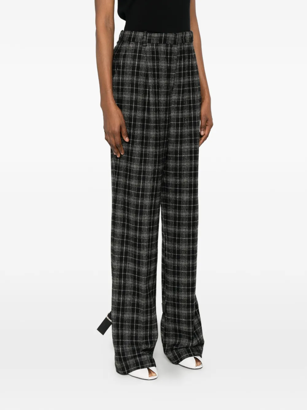 PINKO Lucita geruite broek Zwart