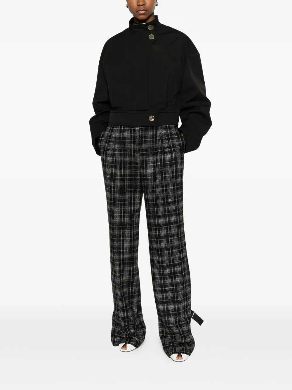 PINKO Lucita geruite broek Zwart
