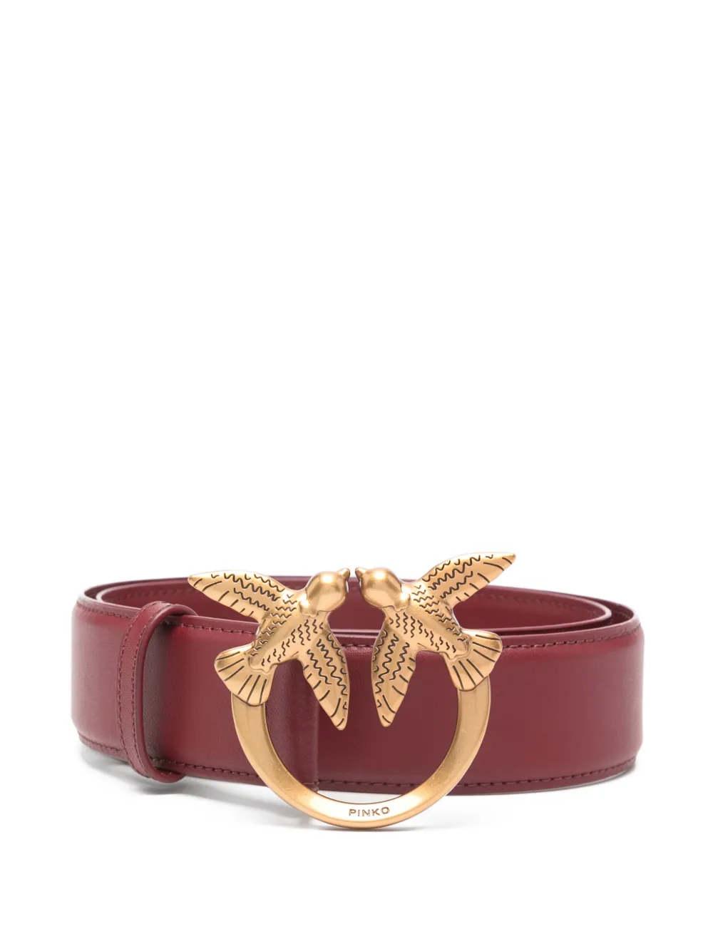 PINKO bird-buckle belt - Rosso