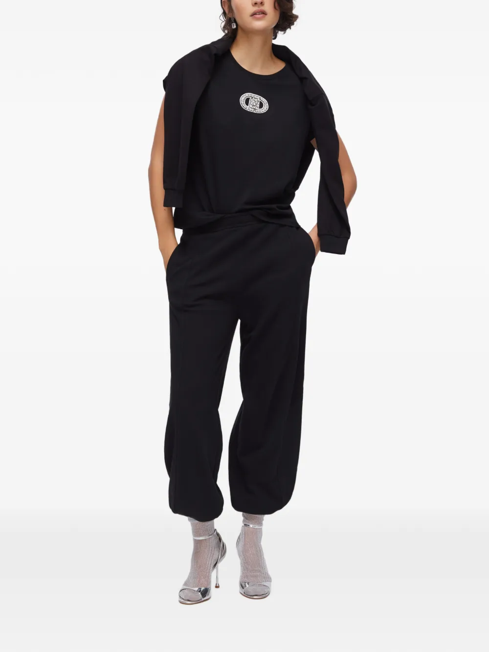 LIU JO elasticated balloon track pants - Zwart