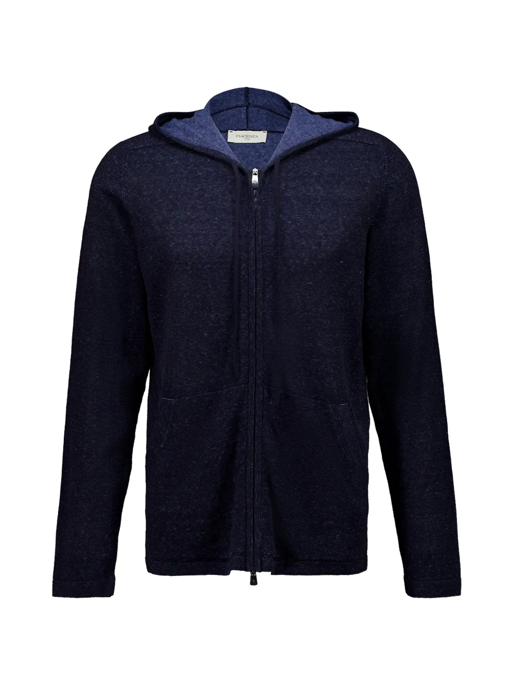 Piacenza Cashmere zip-up drawstring hoodie - Blue