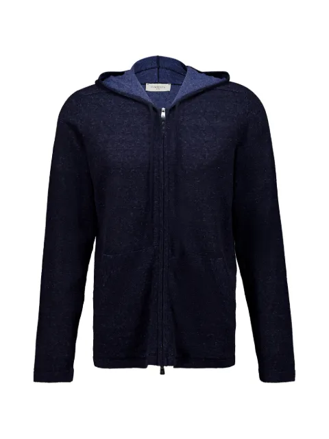 Piacenza Cashmere zip-up drawstring hoodie