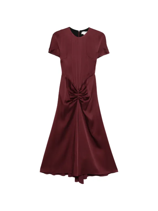 Victoria Beckham Gathered Midi Dress | Red | FARFETCH KW