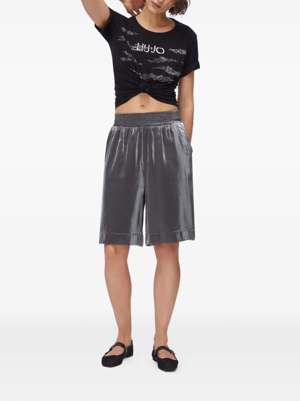 LIU JO laminated shorts | Knee-Length Shorts | Image 2