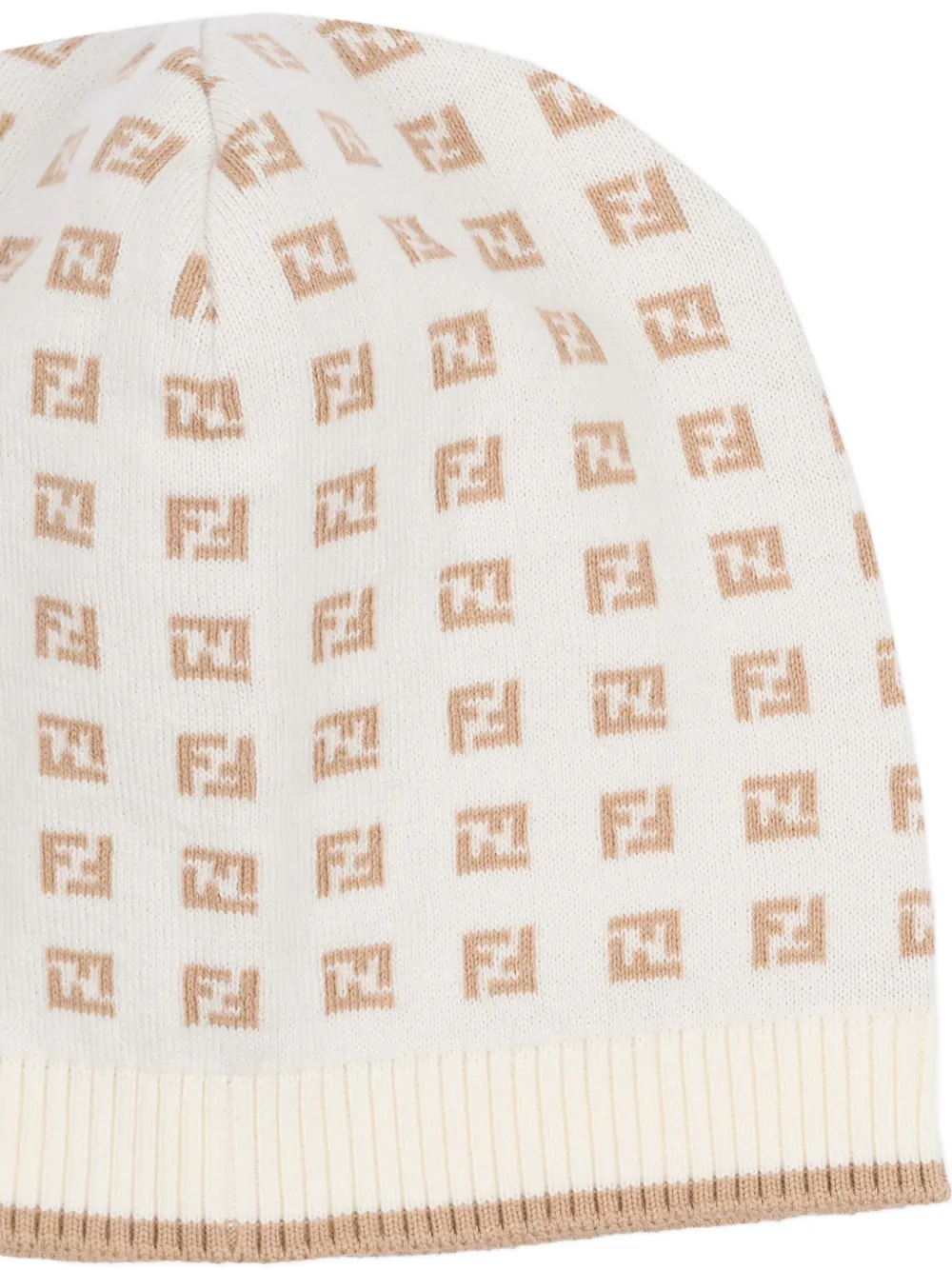  Fendi Kids Monogram-pattern Hat - White 