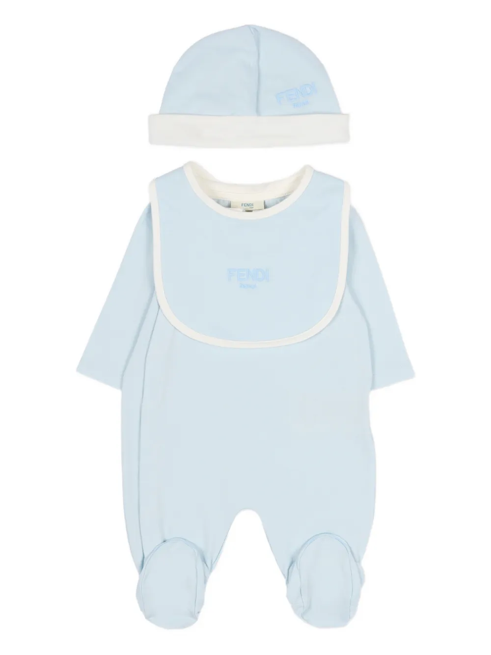 Fendi Kids collared babywear (set of three) - Blau