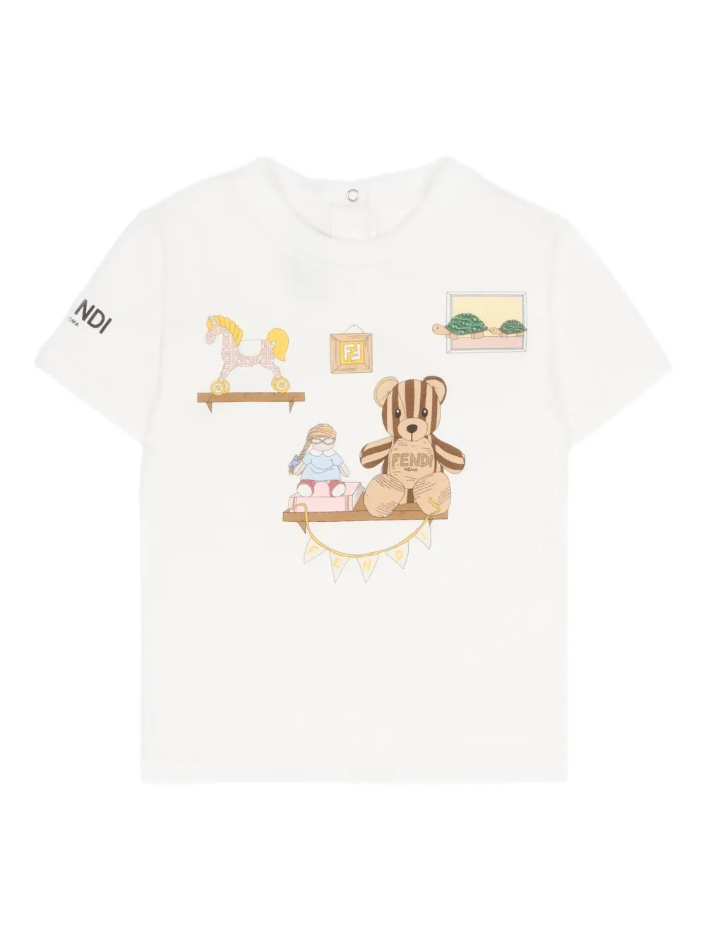 Fendi Kids graphic short-sleeve T-shirt - Bianco