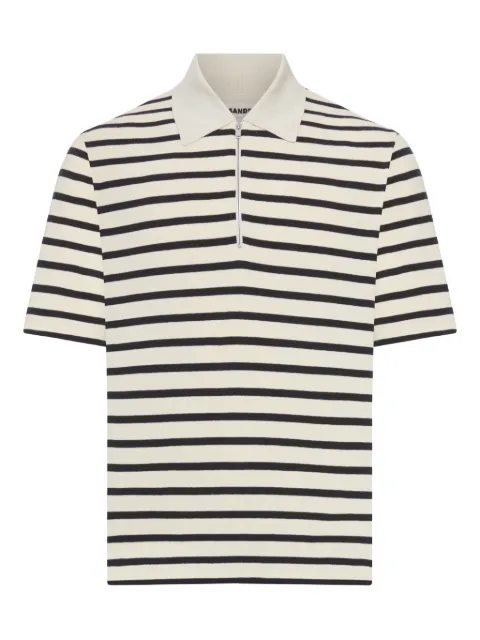 Jil Sander striped zip polo shirt