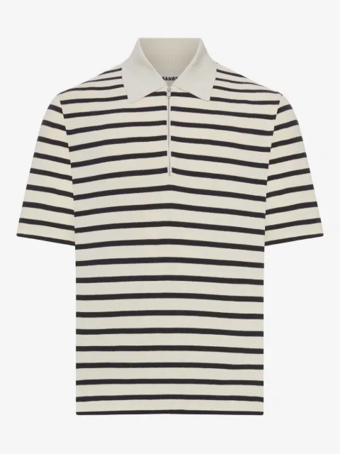 Jil Sander striped zip polo shirt