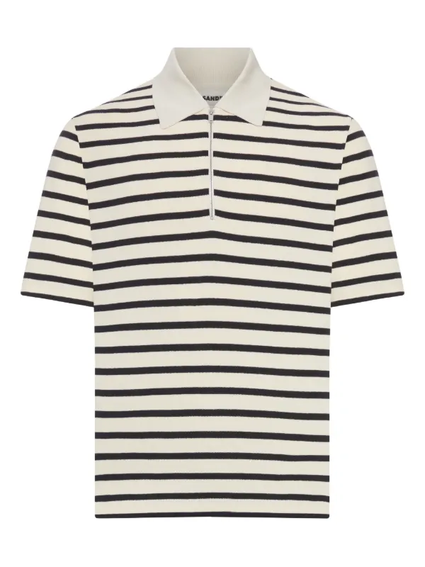Jil Sander ストライプ ポロシャツ | ニュートラル | FARFETCH JP