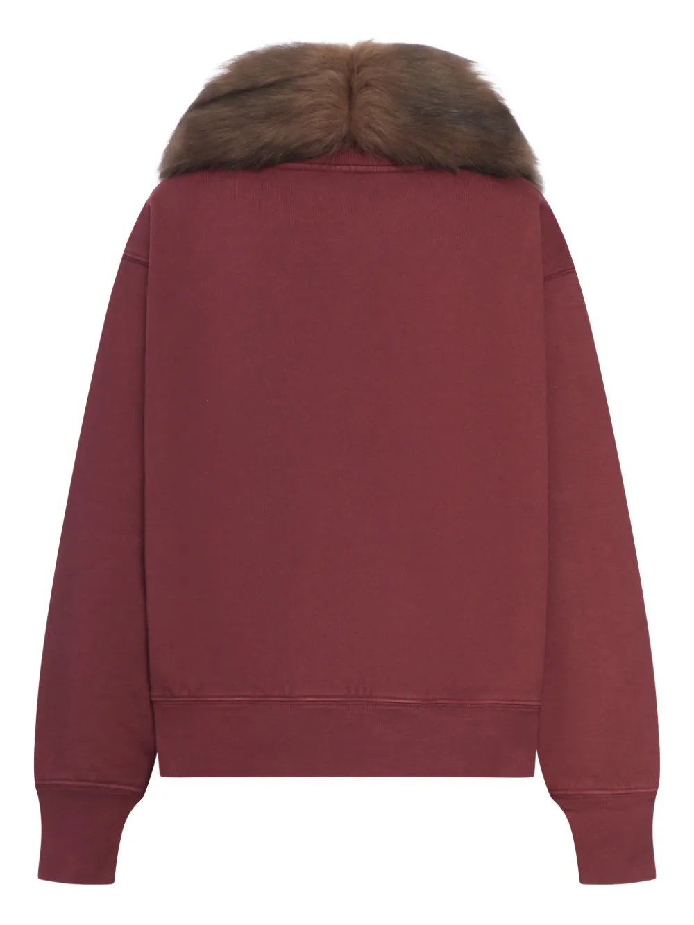  Prada Fur-collar Sweatshirt - Red 