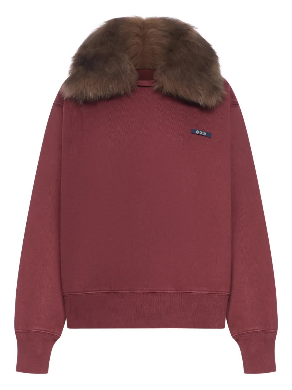 Prada fur-collar sweatshirt - Rot