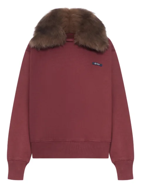 Prada fur-collar sweatshirt
