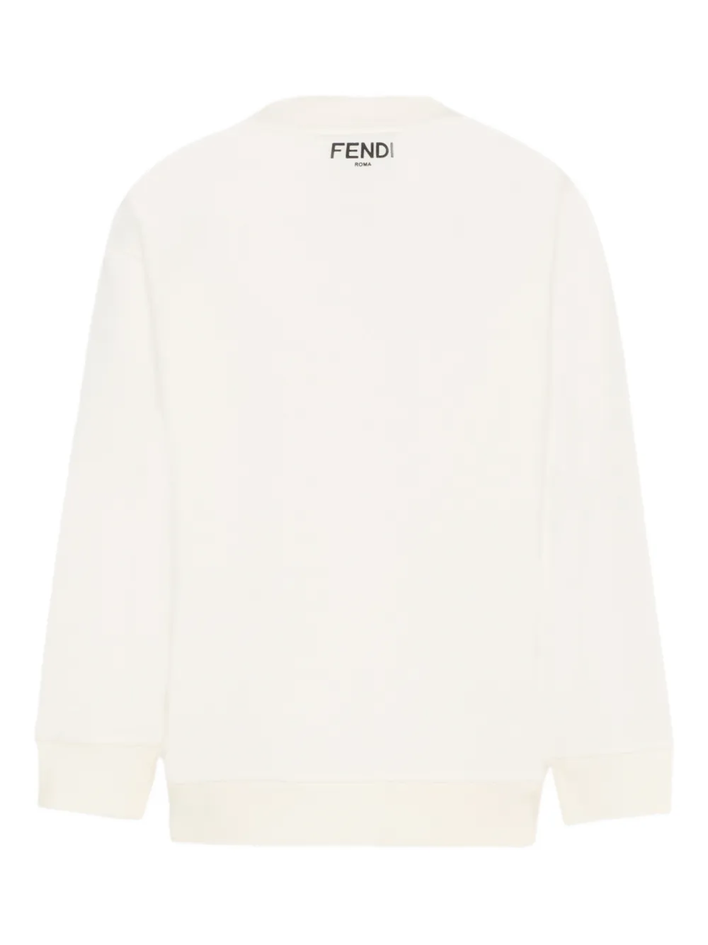  Fendi Kids Bow Crew-neck Sweatshirt - Neutrals 