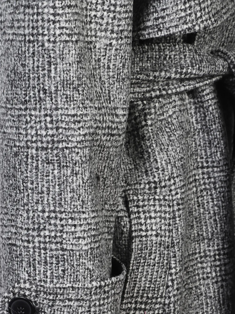  The Nina Studio Check Belted Coat - Grey 