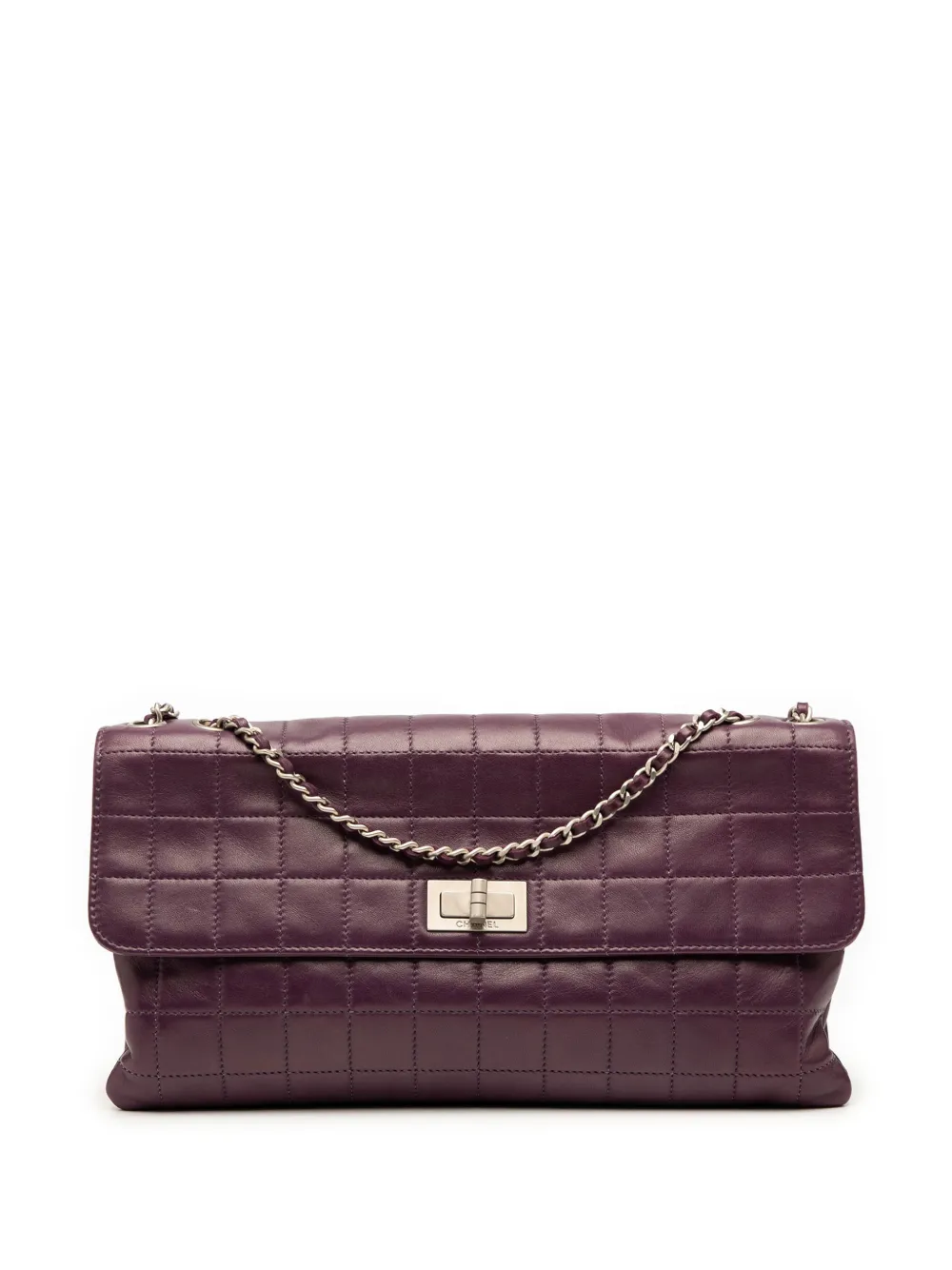 CHANEL Pre-Owned Borsa a spalla Reissue 2.55 Chocolate Bar in pelle di agnello con battente 2000-2002 - Viola