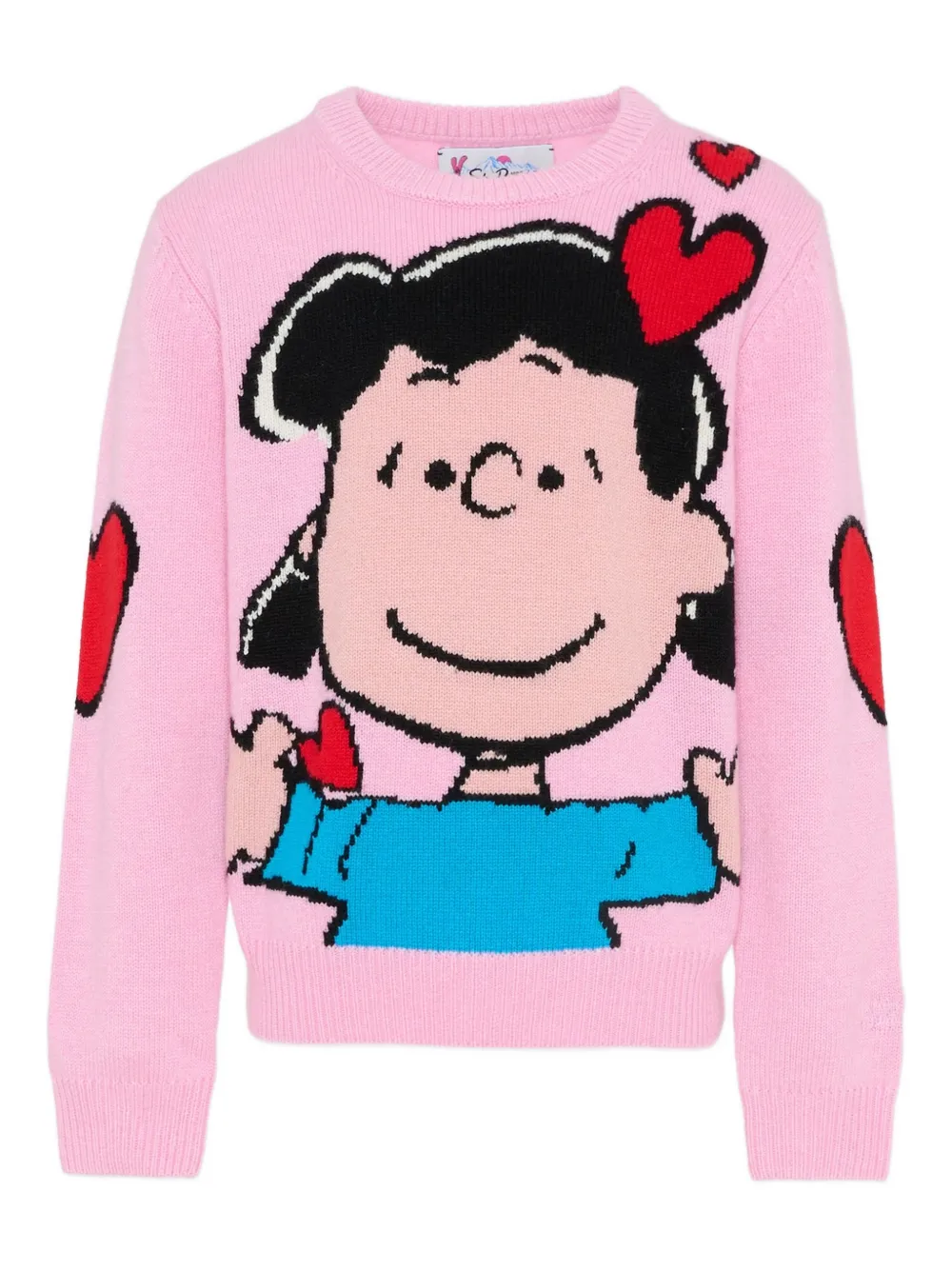 MC2 Saint Barth Kids cartoon heart wool sweater | rosado | Image 1