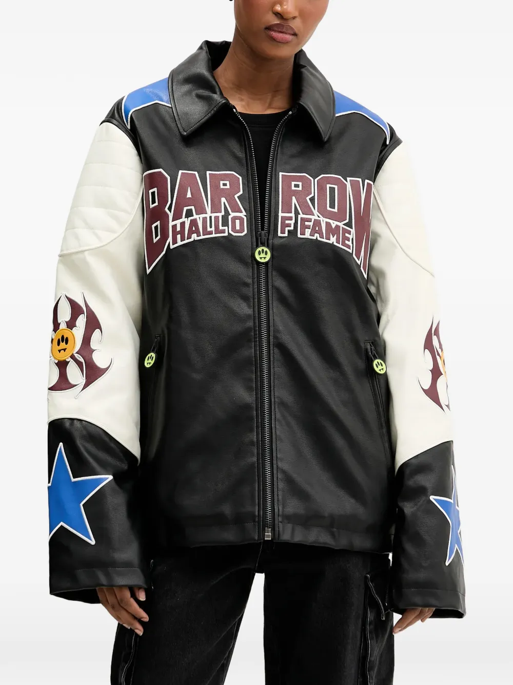  Barrow Panelled Graphic-print Jacket - Black 